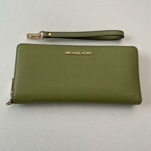 Michael Kors Green Wristlet Clutch